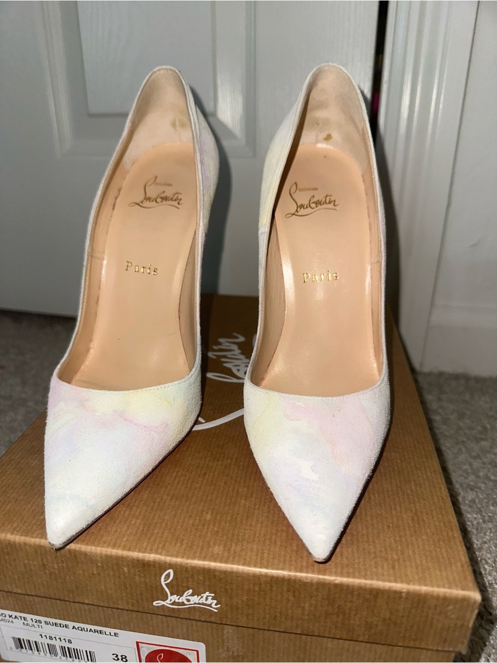 Christian Louboutin Pastel Watercolor Pointed Toe Pumps